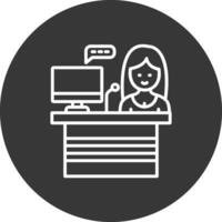 Analyst Line Inverted Icon Design vector