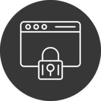 Web Security Line Inverted Icon Design vector