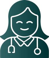 Female Doctor Glyph Gradient Icon vector