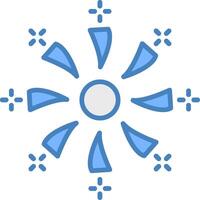 Firework Line Filled Blue Icon vector