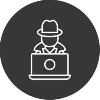 Hacker Line Inverted Icon Design vector