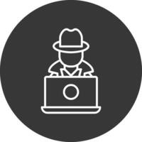 Hacker Line Inverted Icon Design vector