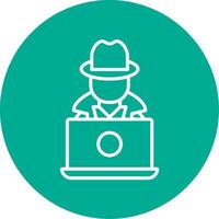 Hacker Multi Color Circle Icon vector