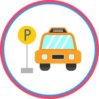 Parking Area Flat Circle Icon vector