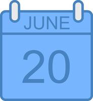 June Line Filled Blue Icon vector