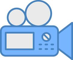 Camera Line Filled Blue Icon vector