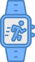 Running Line Filled Blue Icon vector
