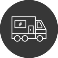 Camper Van Line Inverted Icon Design vector