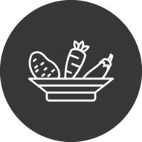 vegetales línea invertido icono diseño vector