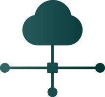 Cloud Connection Glyph Gradient Icon vector