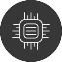 Cpu Line Inverted Icon Design vector