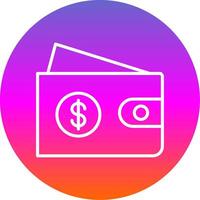 E Wallet Line Gradient Circle Icon vector