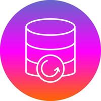 Database Backup Line Gradient Circle Icon vector