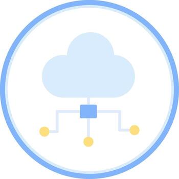 Cloud Computing Flat Circle Icon vector