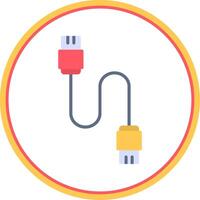 Database Cable Flat Circle Icon vector