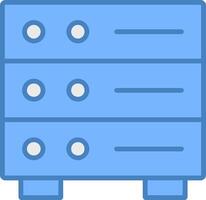 Database Center Line Filled Blue Icon vector