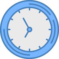 Clock Line Filled Blue Icon vector