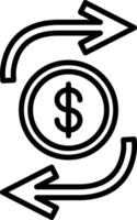 Funds Transfer Line Gradient Icon vector