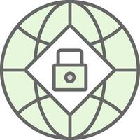 Global Security Fillay Icon Design vector