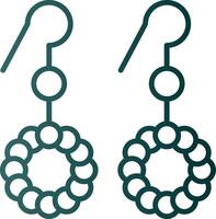 Earrings Line Gradient Icon vector