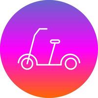 patada scooter línea degradado circulo icono vector