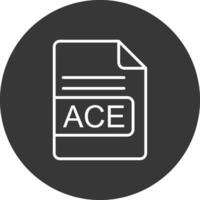 ACE File Format Line Inverted Icon Design vector