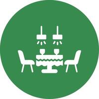 Dining Table Multi Color Circle Icon vector
