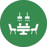 Dining Table Multi Color Circle Icon vector