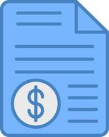Document Line Filled Blue Icon vector