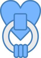 Door Knocker Line Filled Blue Icon vector