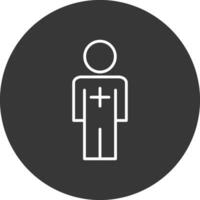 Male Patient Line Inverted Icon Design vector