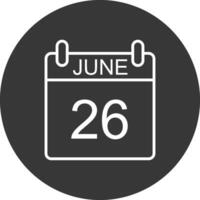 June Line Inverted Icon Design vector