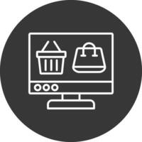 OnLine Inverted Multi Circle Shopping Line Inverted Icon Design vector