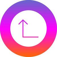 Turn Up Glyph Gradient Circle Icon Design vector