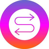 Zigzag Arrow Glyph Gradient Circle Icon Design vector