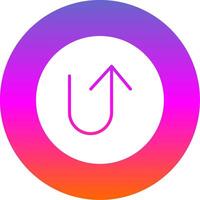 U Turn Glyph Gradient Circle Icon Design vector