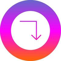 Turn Down Glyph Gradient Circle Icon Design vector