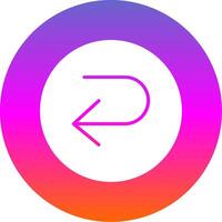 U Turn Glyph Gradient Circle Icon Design vector