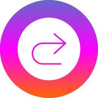 U Turn Glyph Gradient Circle Icon Design vector