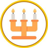 Candelabra Flat Circle Icon vector