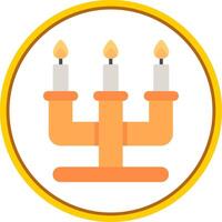 Candelabra Flat Circle Icon vector