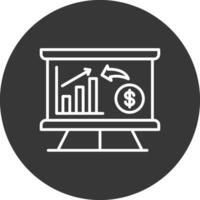 Income Chart Line Inverted Icon Design vector