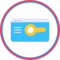 Key Card Flat Circle Icon vector