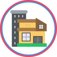 Building Flat Circle Icon vector