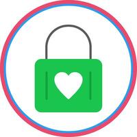 Heart Lock Flat Circle Icon vector