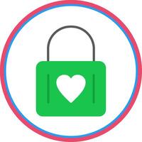 Heart Lock Flat Circle Icon vector