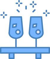Drinks Line Filled Blue Icon vector