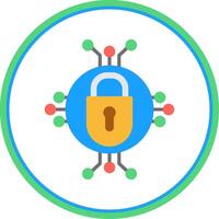 Cyber Security Flat Circle Icon vector