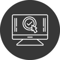 Mouse Pointer Line Inverted Icon Design vector