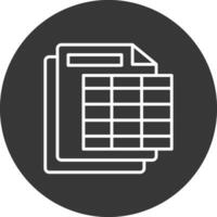 Spreadsheet Line Inverted Icon Design vector